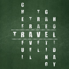Image showing Holiday concept: Travel in Crossword Puzzle