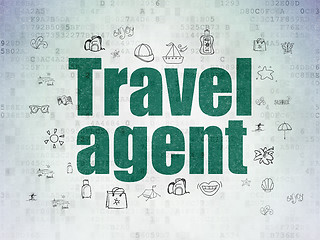 Image showing Vacation concept: Travel Agent on Digital Data Paper background