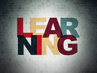 Image showing Learning concept: Learning on Digital Data Paper background