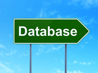 Image showing Database concept: Database on road sign background
