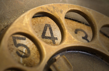 Image showing Close up of Vintage phone dial - 4