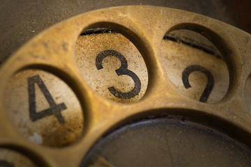 Image showing Close up of Vintage phone dial - 3