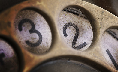 Image showing Close up of Vintage phone dial - 2