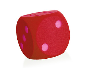 Image showing Large red foam dice isolated - 2