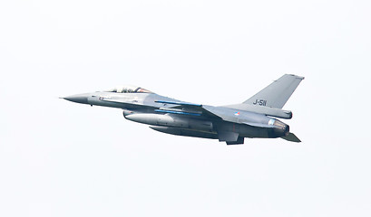 Image showing LEEUWARDEN, THE NETHERLANDS -MAY 26: F-16 fighter during a compa