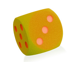 Image showing Large orange foam dice isolated - 3