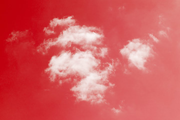 Image showing Clouds with red sky