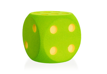 Image showing Large green foam dice isolated - 4