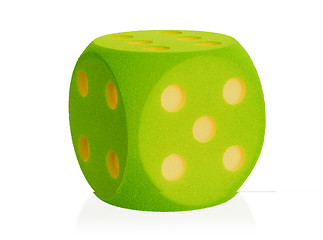 Image showing Large green foam dice isolated - 5