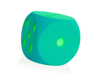 Image showing Large green foam dice isolated - 1