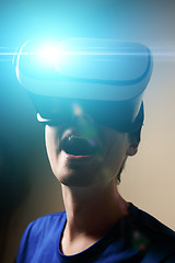 Image showing Man wearing virtual reality goggles.