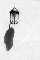 Image showing Street lamp on the wall in retro style