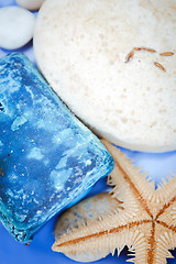 Image showing Spa soap and starfish