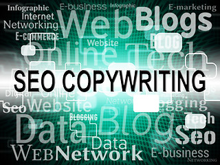 Image showing Seo Copywriting Represents Search Engines And Advert