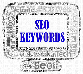 Image showing Seo Keywords Represents Search Engines And Computer