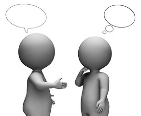 Image showing Speech Bubble Shows Copy Space And Character 3d Rendering