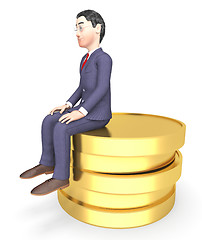 Image showing Character Finance Shows Business Person And Success 3d Rendering