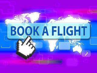 Image showing Book Flight Indicates Reserved Plane And Travel