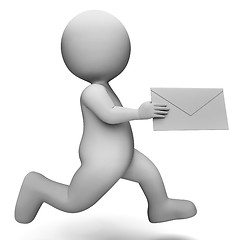 Image showing Email Message Represents Communicate Communication And Man 3d Re