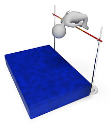 Image showing High Jump Means Pole Vault And Athletic 3d Rendering