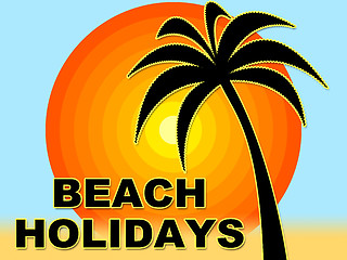 Image showing Beach Holidays Indicates Ocean Break And Vacational