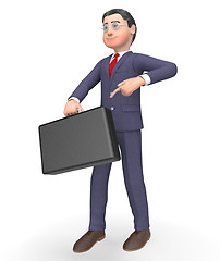 Image showing Briefcase Character Indicates Business Person And Commercial 3d 
