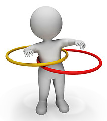 Image showing Hula Hoop Represents Physical Activity And Exercised 3d Renderin