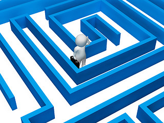 Image showing Confused Maze Indicates Decision Making And Adversity 3d Renderi