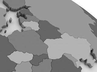 Image showing East Europe on grey 3D map