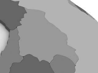 Image showing Bolivia on grey 3D map