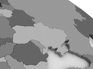 Image showing Ukraine on grey 3D map