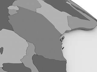 Image showing Tanzania on grey 3D map