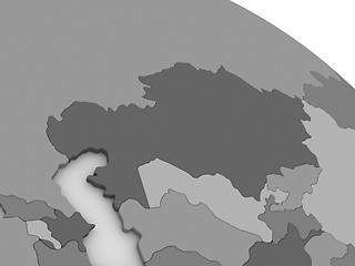 Image showing Kazakhstan on grey 3D map