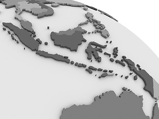 Image showing Indonesia on grey 3D map