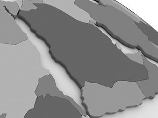 Image showing Arab peninsula on grey 3D map