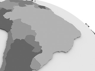 Image showing Brazil on grey 3D map