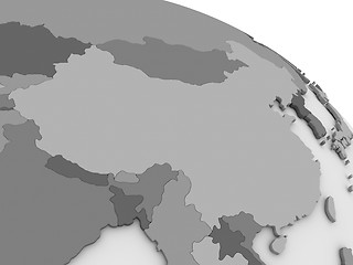 Image showing China on grey 3D map