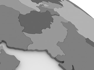 Image showing Afghanistan and Pakistan on grey 3D map