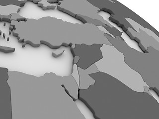 Image showing Middle East on grey 3D map