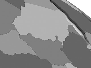 Image showing Sudan and South Sudan on grey 3D map