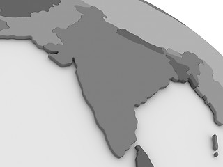 Image showing India on grey 3D map