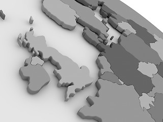 Image showing United Kingdom on grey 3D map