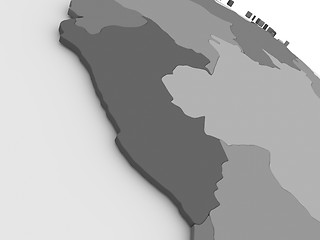 Image showing Peru on grey 3D map