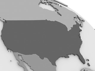 Image showing USA on grey 3D map