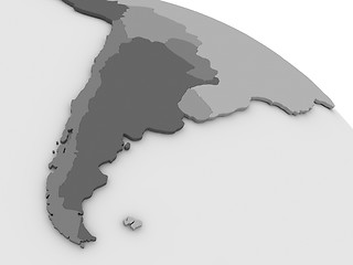 Image showing Argentina and Chile on grey 3D map