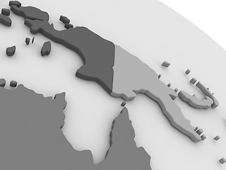 Image showing Papua New Guinea on grey 3D map