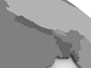 Image showing Nepal and Bhutan on grey 3D map