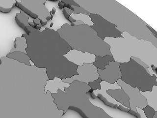 Image showing Central Europe on grey 3D map