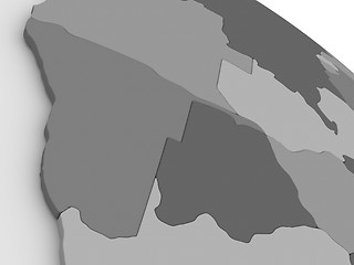 Image showing Namibia and Botswana on grey 3D map