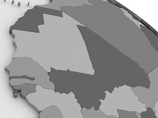 Image showing Mali and Senegal on grey 3D map